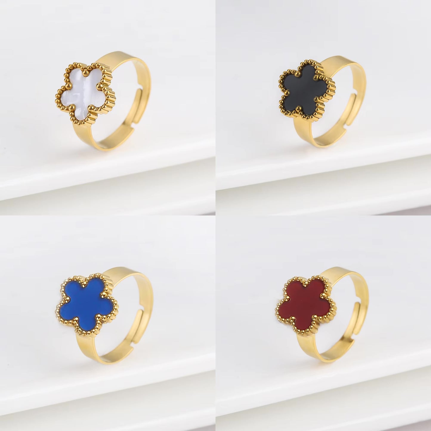 Clover Charm Rings