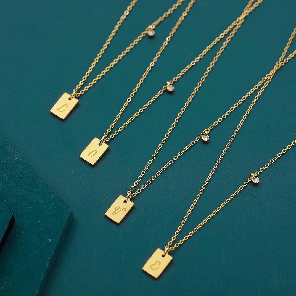 Signature Square Pendant Necklace in Gold