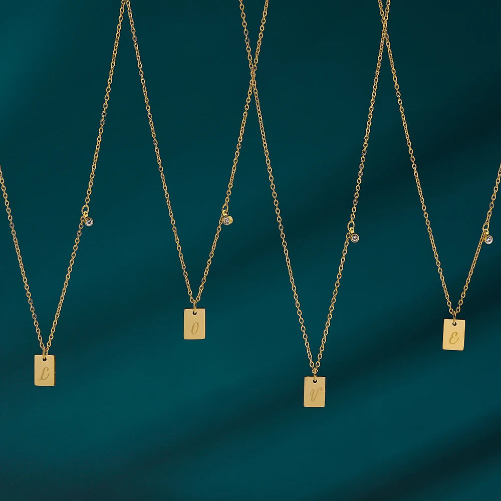 Signature Square Pendant Necklace in Gold