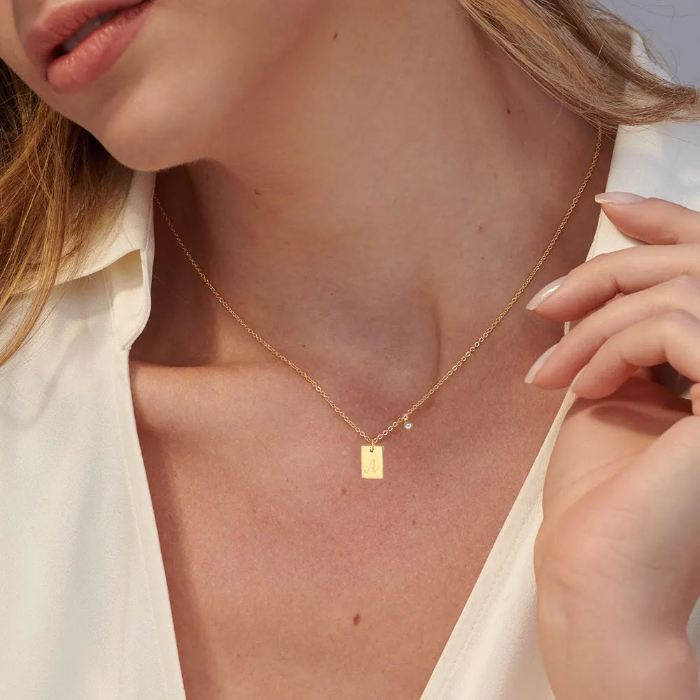 Signature Square Pendant Necklace in Gold