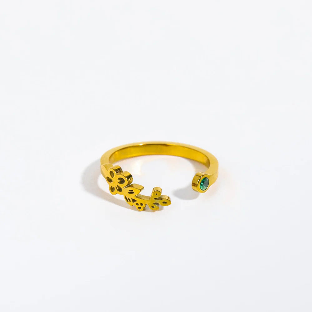 Floral Birthstone Ring