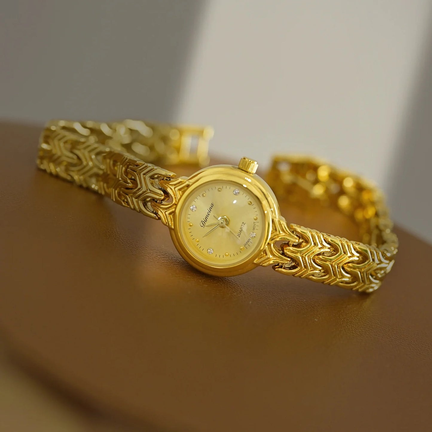 Francesca - Vintage Circle Dial Gold Watch for Her